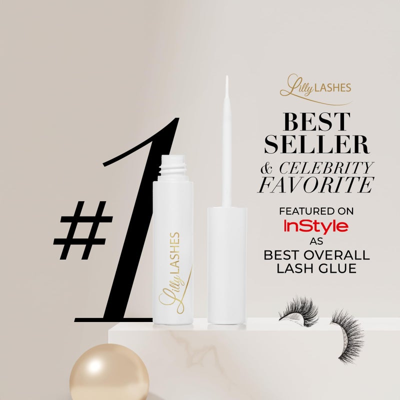 Lilly Lashes Clear Eyelash Glue - Brush On Lash Glue for False & Natural Lashes - Latex Free - Image 5