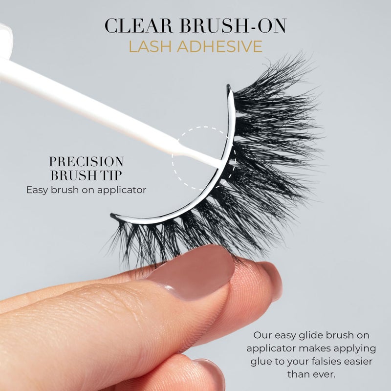 Lilly Lashes Clear Eyelash Glue - Brush On Lash Glue for False & Natural Lashes - Latex Free - Image 3
