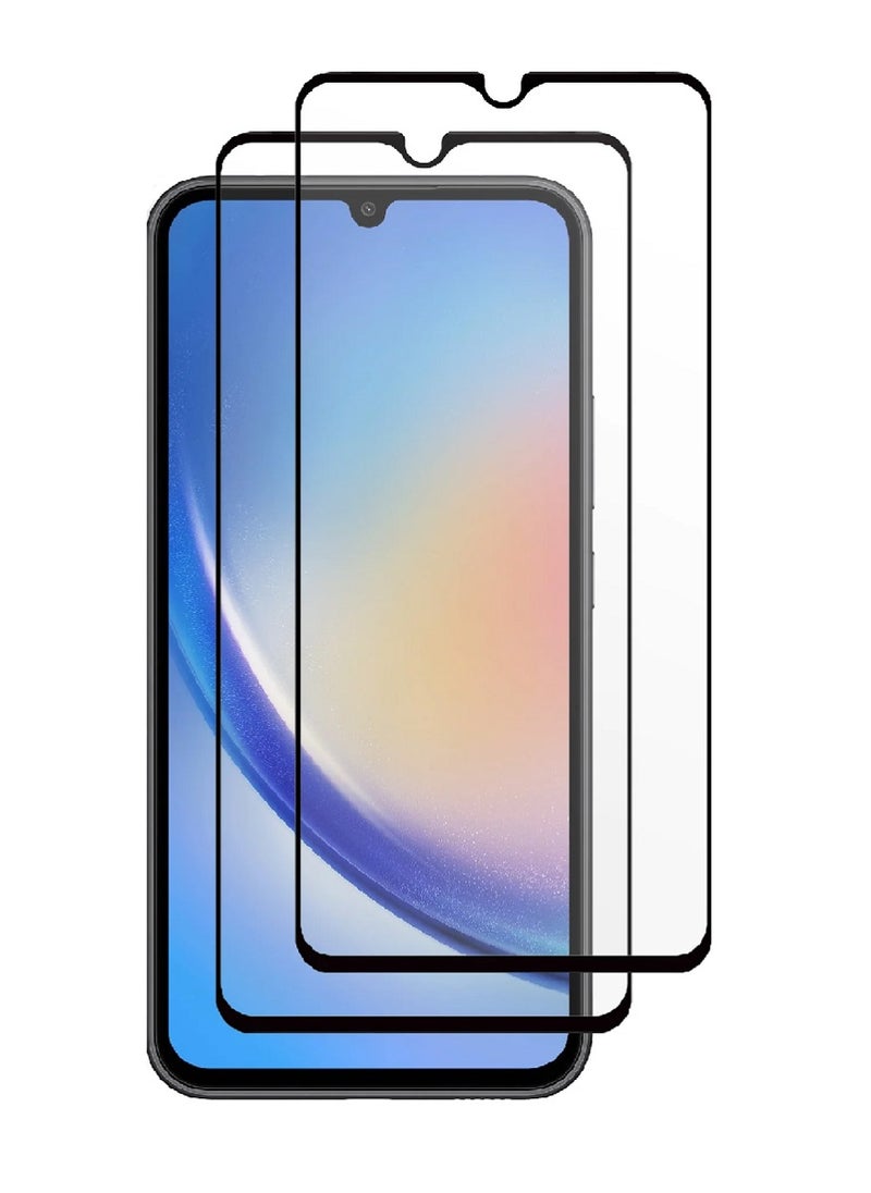 Super 2 Pieces Tempered Glass Screen Protector 5D Designed For Samsung Galaxy A34 Full Glue Edge to Edge Full Screen Coverage And Bubble Free - Image 1