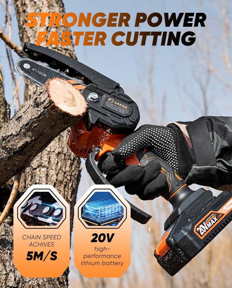Saker Mini Chainsaw,2025 New Upgrade Portable Electric Chainsaws Cordless,Small Handheld Chain Saw Pruning Shears Chain Saws for Tree Branches,Courtyard and Garden - Image 3