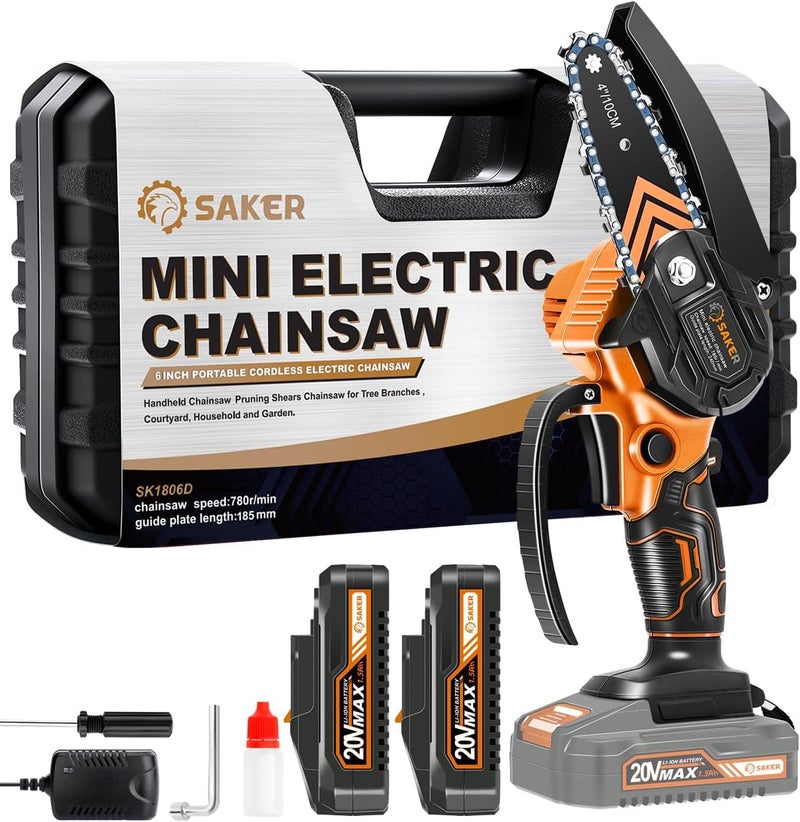 Saker Mini Chainsaw,2025 New Upgrade Portable Electric Chainsaws Cordless,Small Handheld Chain Saw Pruning Shears Chain Saws for Tree Branches,Courtyard and Garden - Image 1