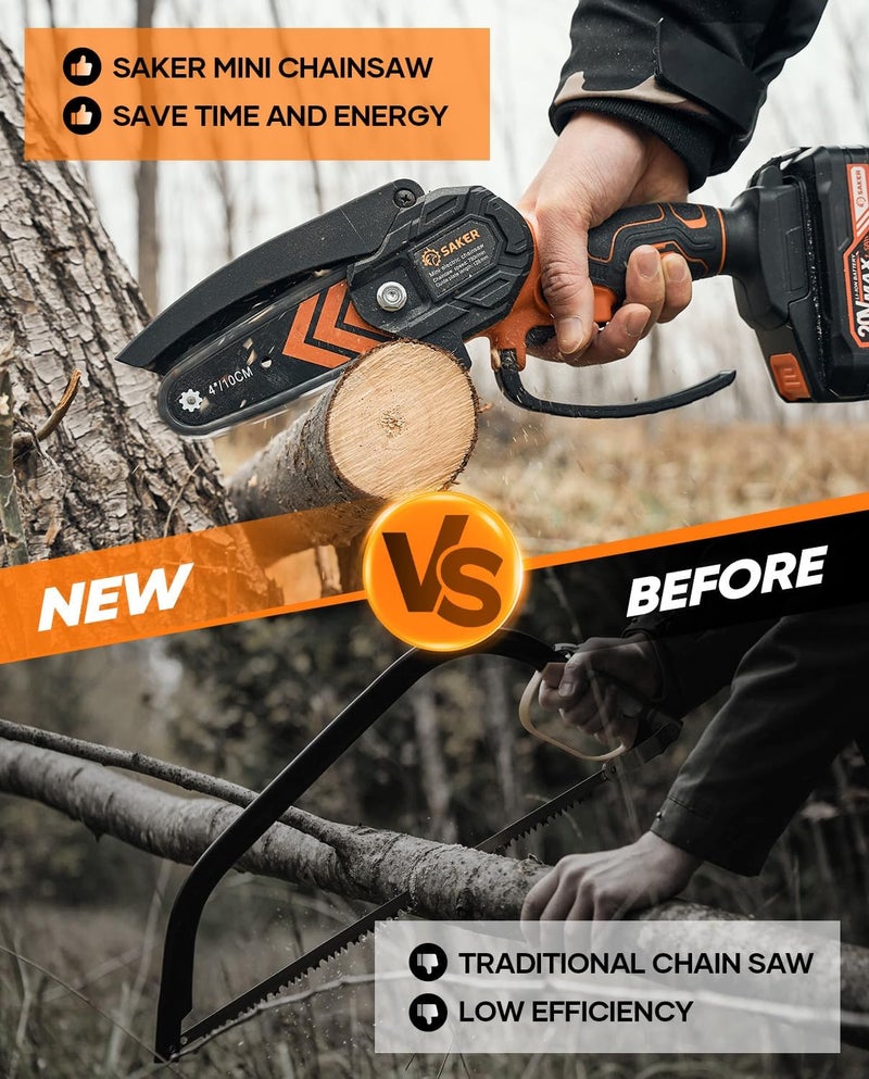 Saker Mini Chainsaw,2025 New Upgrade Portable Electric Chainsaws Cordless,Small Handheld Chain Saw Pruning Shears Chain Saws for Tree Branches,Courtyard and Garden - Image 5