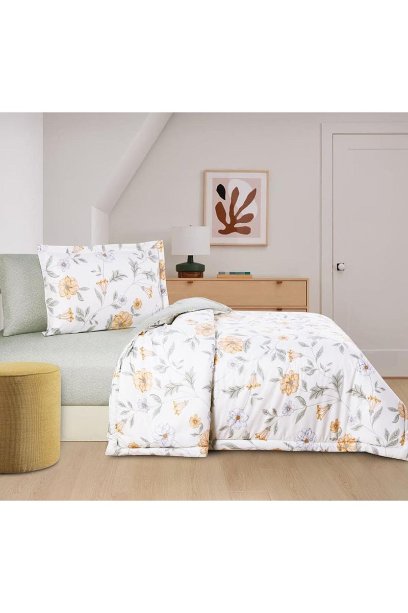 Melen Summer Single and a Half Bedspread – 4 Pieces – Layton – White – Green - Image 3