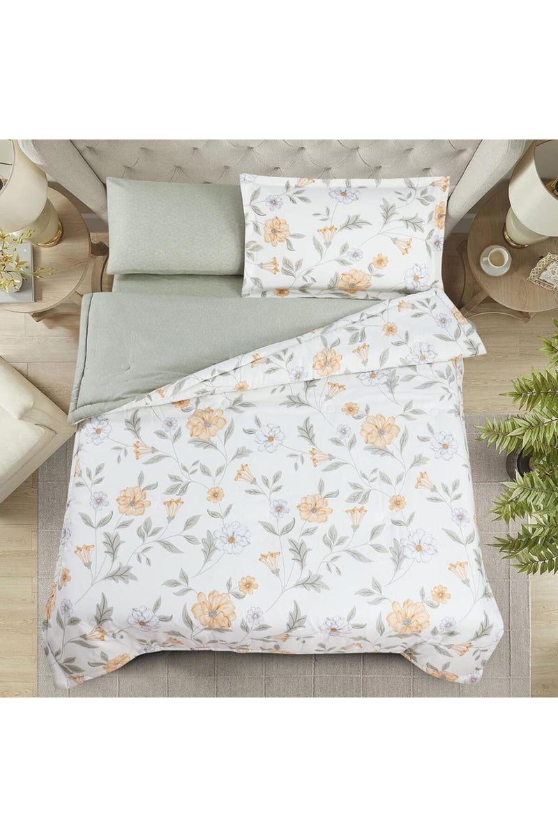 Melen Summer Single and a Half Bedspread – 4 Pieces – Layton – White – Green - Image 2