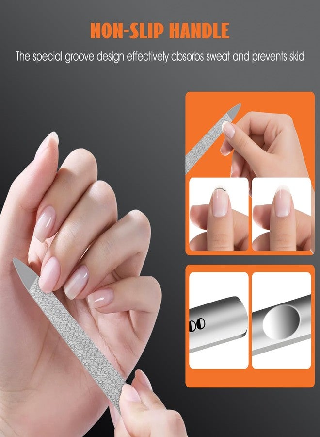 XIPOO Metal Nail File 2 Pcs, Nail Files for Natural Nails, Fingernail Files with Sharp Pointed Tip Anti-Slip Handle, Nail Filer Made of Stainless Steel, Finger Nail Files for Women and Men - Image 5