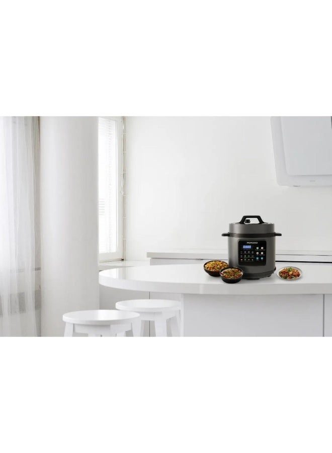 بورودو قدر ضغط كهربائي من بورودو لايف ستايل بسعة 6 لتر وقوة 1300 واط مع شاشة LED و12 برنامجًا مُعدًا مسبقًا. - Image 2