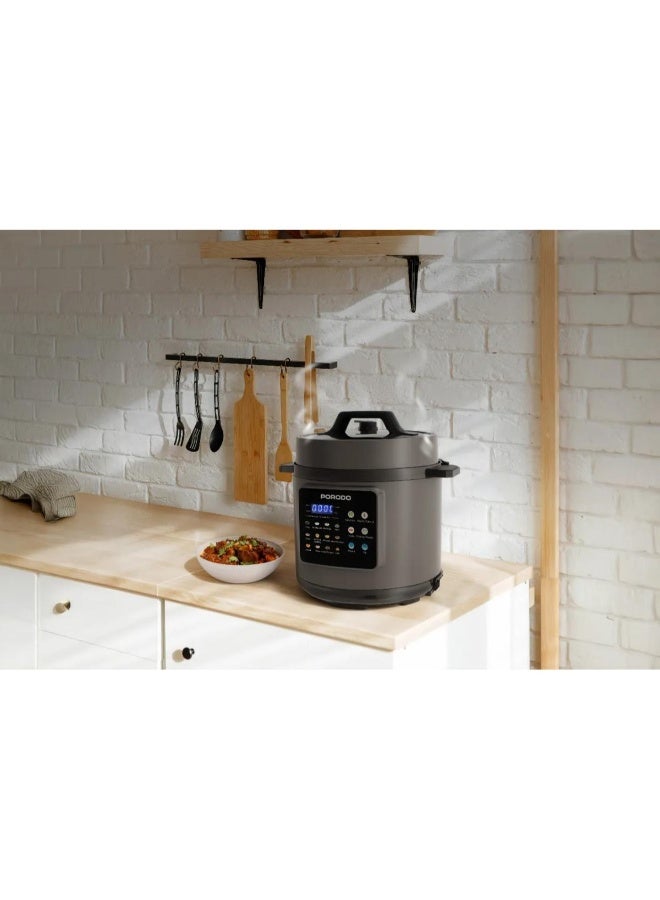 بورودو قدر ضغط كهربائي من بورودو لايف ستايل بسعة 6 لتر وقوة 1300 واط مع شاشة LED و12 برنامجًا مُعدًا مسبقًا. - Image 4