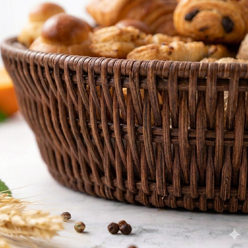 Hand Woven Basket, Multipurpose Basket, Natural Elegant Design, Suitable for Kitchen, Decoration, Gift (v) - Image 4