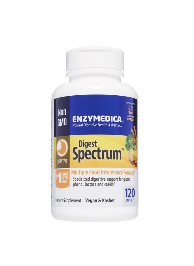 ENZYMEDICA - Digest Spectrum Enzymes For Multiple Food Intolerances Breaks Down Problem Foods 120 Capsules Ffp - Image 1