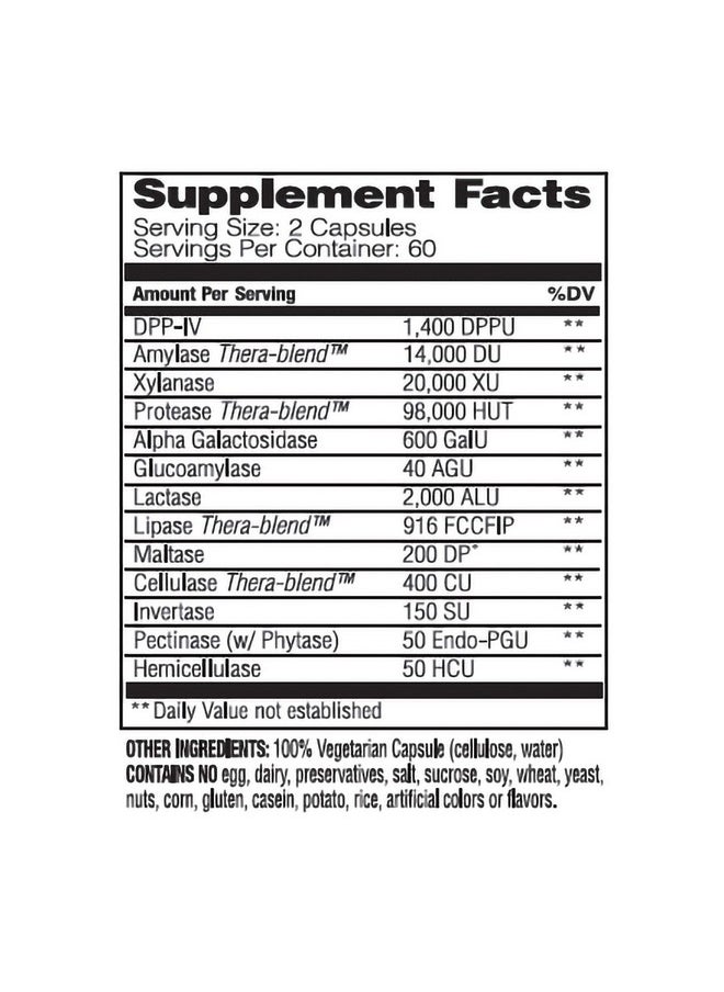 ENZYMEDICA - Digest Spectrum Enzymes For Multiple Food Intolerances Breaks Down Problem Foods 120 Capsules Ffp - Image 1