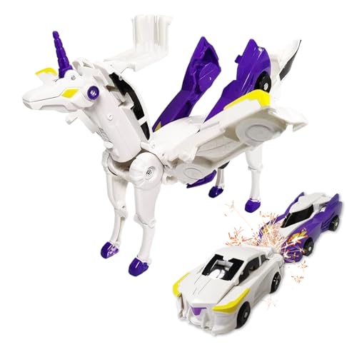 Fogsea Magnetic Collision Transforming Unicorn Car Toys 2Pack Transformer Cars That Crash into a Unicorn Gift for Girls Boys Toddlers Age 312 Years Easter Basket Stuffers Birthday PresentPurple - Image 1
