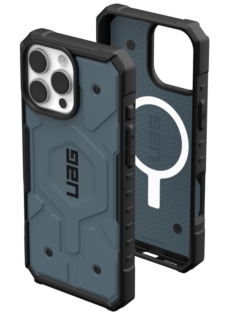 Urban Armor Gear UAG Pathfinder MagSafe for iPhone 16 Pro Max Case Cover [18 Feet Drop tested]  - Cloud Blue  - Image 1