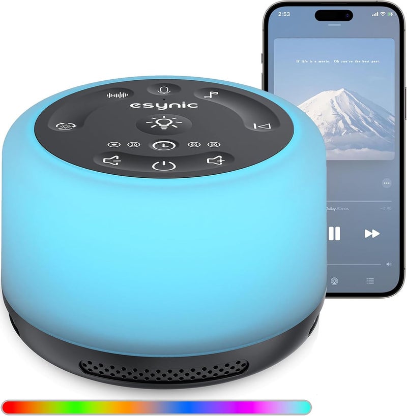 eSynic White Noise Machine, Sleep Sound Machine Baby Portable White Noise Machine Adults Sleeping 24 High Fidelity Sounds Sleep Noise Machines with Timer Memory&Meditation Feature for Adults Baby etc - Image 1
