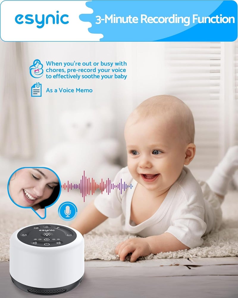 eSynic White Noise Machine, Sleep Sound Machine Baby Portable White Noise Machine Adults Sleeping 24 High Fidelity Sounds Sleep Noise Machines with Timer Memory&Meditation Feature for Adults Baby etc - Image 5