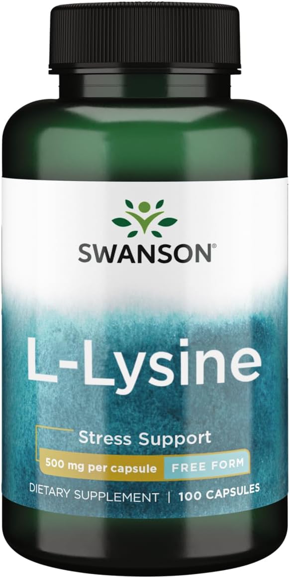 Swanson Amino Acid FreeForm LLysine 500 Milligrams 100 Capsules - Image 1