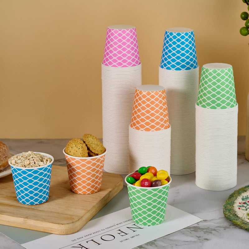 LITOPAK 640 Pack 3 oz Paper Cups  Colorful Small Bathroom Cups  3oz Disposable Paper Cups  Disposable Drinking Cups  and Mini Snack Cups for Home  Bathroom  Picnic  Party  and Events - Image 4