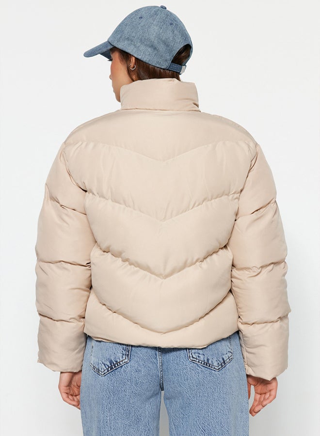 trendyol Beige Regular Mold Water Repellent Puffer Jacket - Image 5