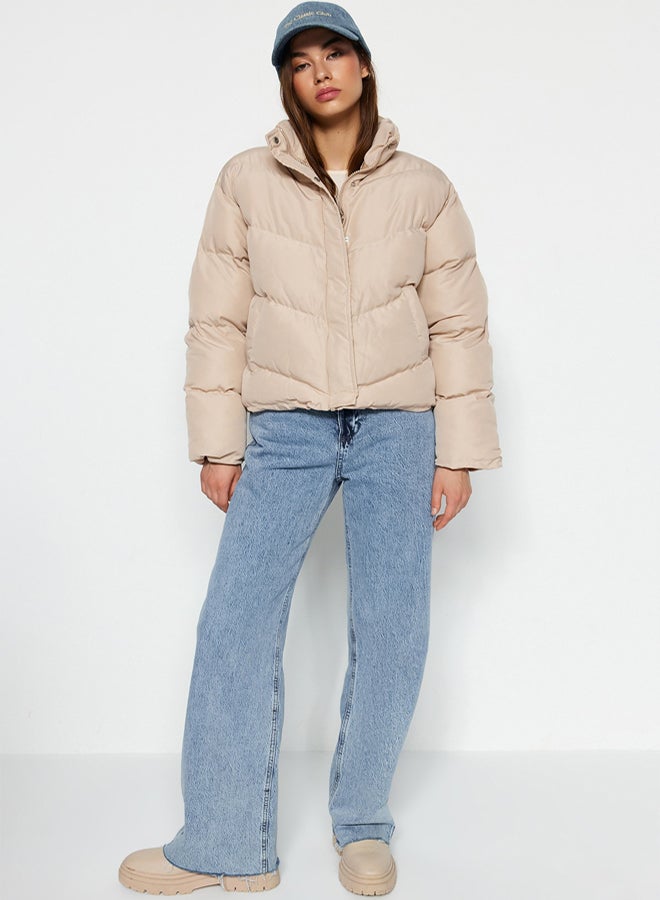 trendyol Beige Regular Mold Water Repellent Puffer Jacket - Image 2