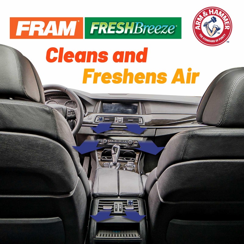 FRAM Fresh Breeze Cabin Air Filter Replacement for Car Passenger Compartment w/ Arm and Hammer Baking Soda, Easy Install, CF10134 for Honda Vehicles, white - Image 4