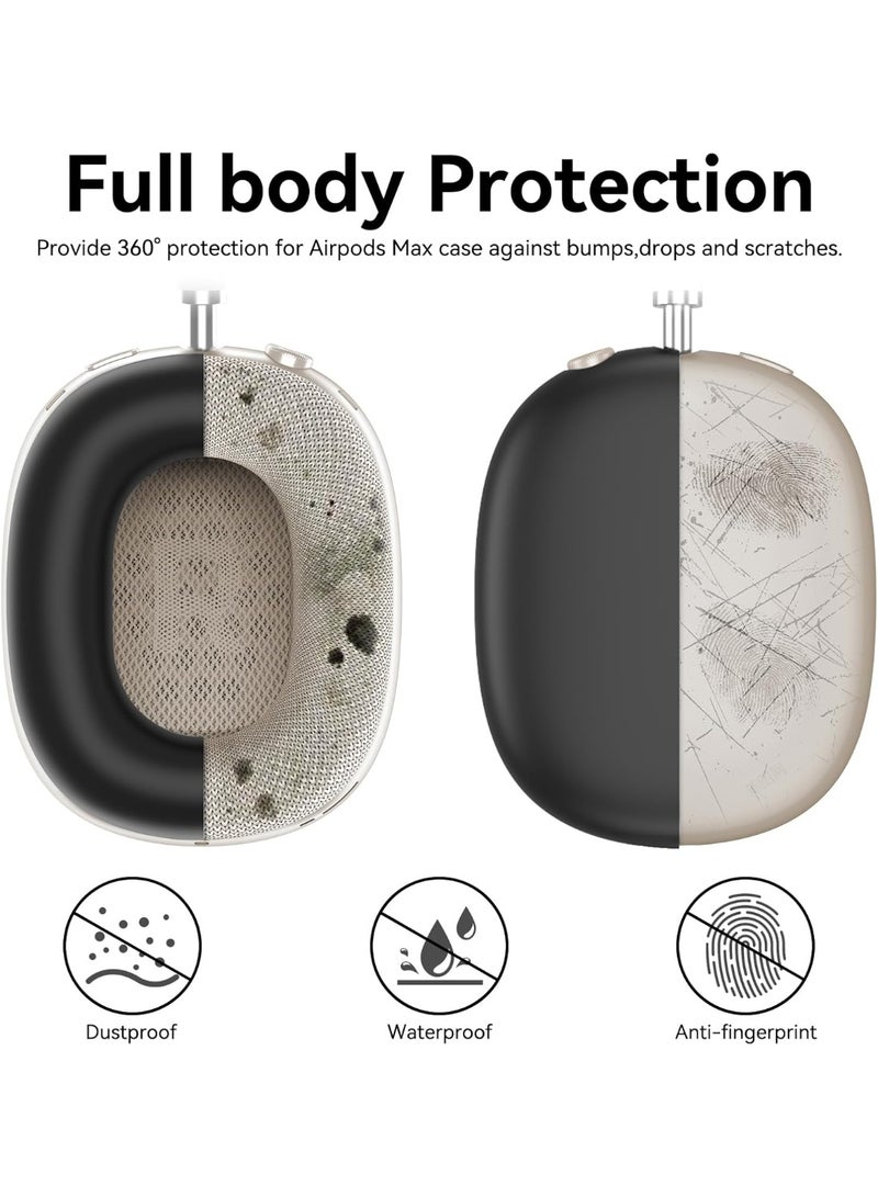 Silicone Case Cover for AirPods Max Headphones,Ear Pad Case Cover/Ear Cups Cover/Headband Cover for AirPods Max (USB-C/Lightning)(2024/2020),Accessories Silicone Protector for Apple AirPods Max, Black - Image 3