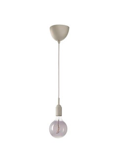 Generic Pendant lamp with light bulb, beige/grey clear glass, 125 mm  - Image 1