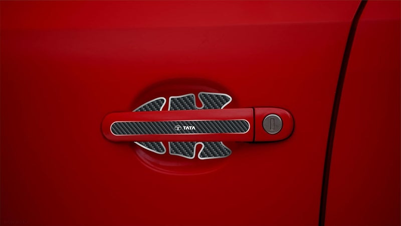 BIG FLAG 3D Gel Type Car Door Carbon Fiber Handle Cup and Handle Stripe Scratch Guard Sticker Universal for Specific Brand (Pack of 8) (3DDRSTCFSQVAR) (NEX0N_TIG0R_TIAG0) - Image 3