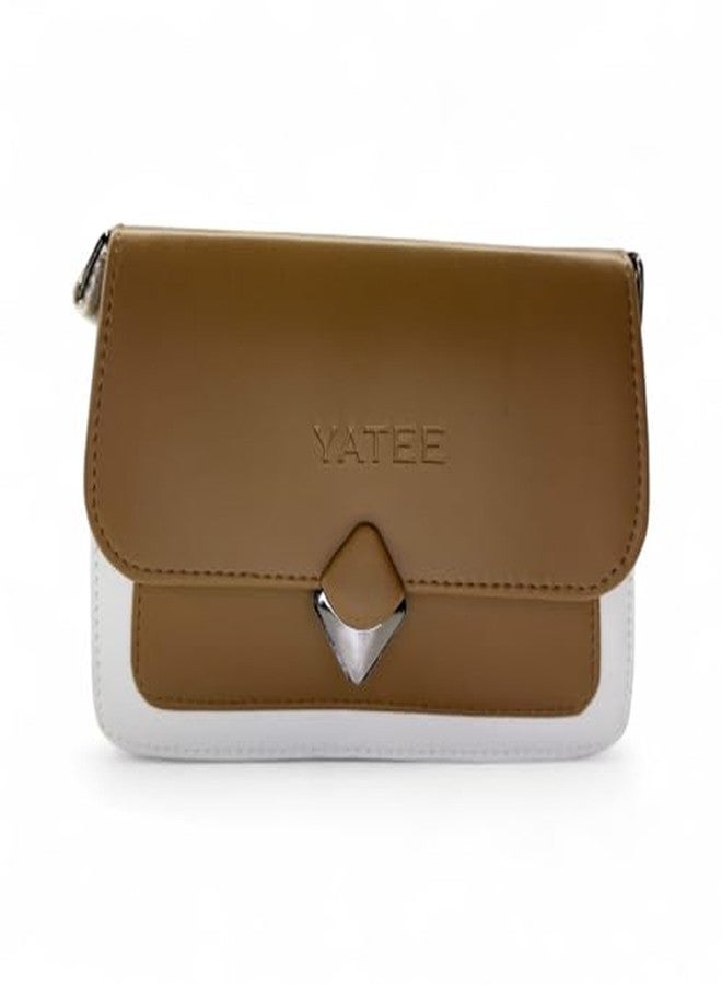 YATEE Stylish Crossbody Sling Bag for women & Girls - Premium PU Leather Shoulder Purse with Adjustable Strap, Beige Casual shoulder Bag for Office, Travel & Daily Use. - Image 3