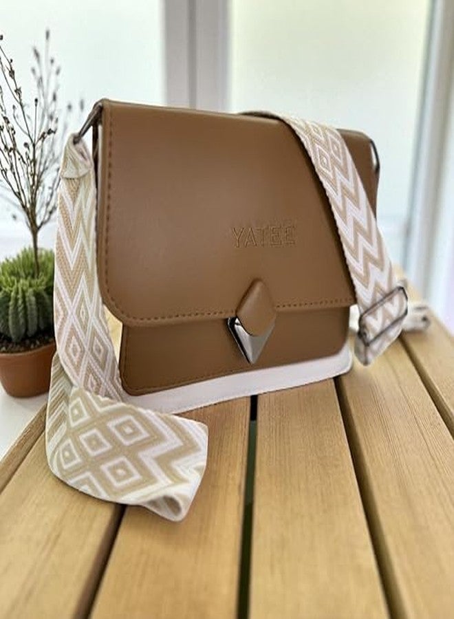 YATEE Stylish Crossbody Sling Bag for women & Girls - Premium PU Leather Shoulder Purse with Adjustable Strap, Beige Casual shoulder Bag for Office, Travel & Daily Use. - Image 5