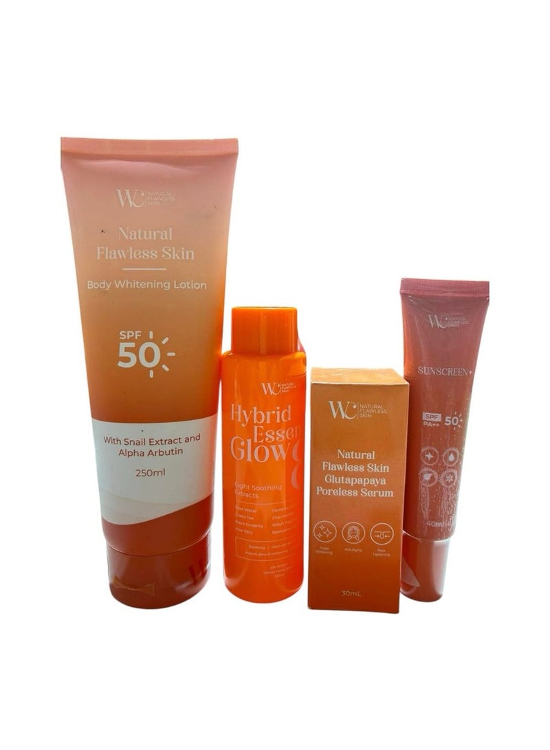 Wc Net lotion, toner and serum, sunscren bundle