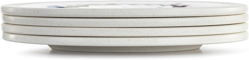 DEMDACO Meadow Flowers Vibrant Trendy Multicolor 65 x 65 Melamine and Bamboo Appetizer Plates Set of 4 - Image 3