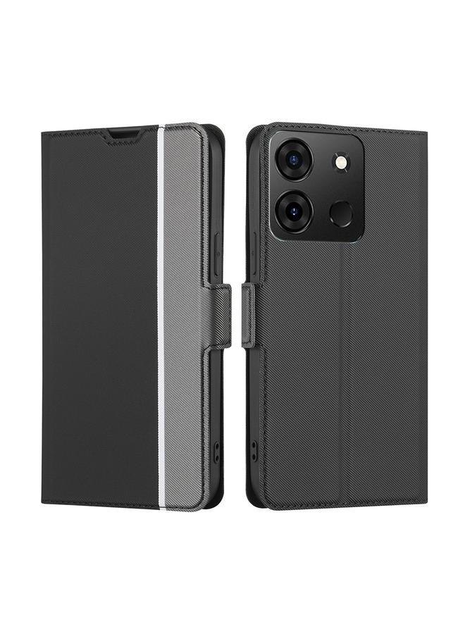 S-TOP Case For Infinix Smart 7 Twill Texture Side Buckle Leather Phone Case - Image 1