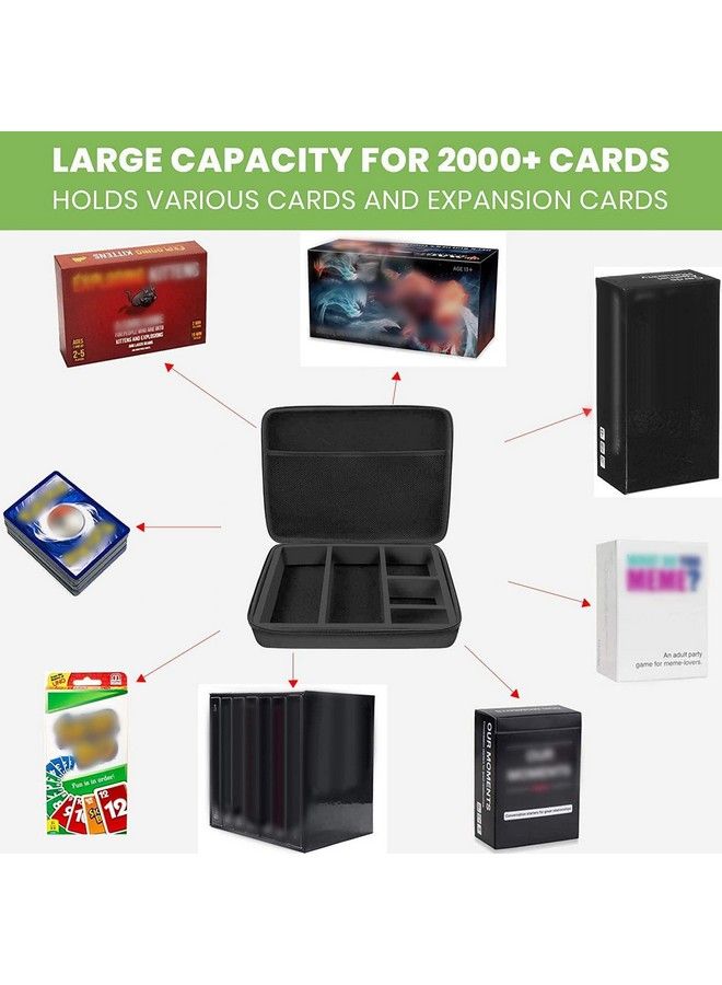 ALKOO 2000+ Card Game Case Holder Compatible With Cards Against Humanity/For Magic The Gathering Board Game Cards & Expansions For C.A.H/For Mtg/Deck Box For Yugioh (Black)  - Image 3