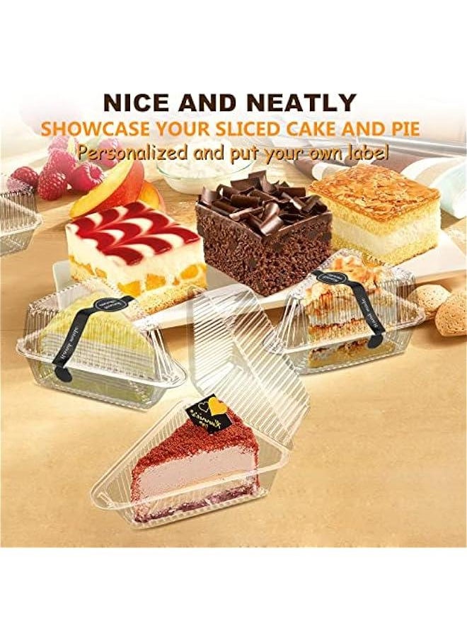 Arabest - 200 Count Clear Plastic Hinged Cake Slice Containers with Lids - Individual Disposable Triangle Boxes for Cheesecake, Tres Leches, Flan, Desserts - Perfect for Take Out or To-Go - Image 1