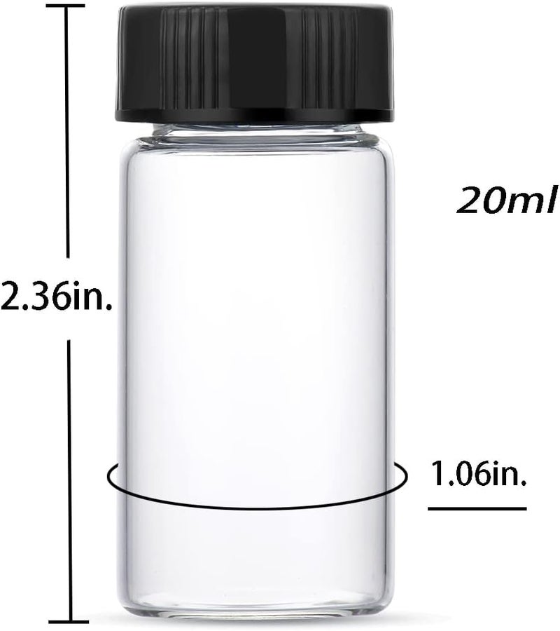 BKMAMLAB 20ml Clear Small Glass Vials 30pcs with Screw Caps(30pcs) - Image 2