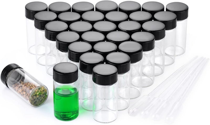 BKMAMLAB 20ml Clear Small Glass Vials 30pcs with Screw Caps(30pcs) - Image 1