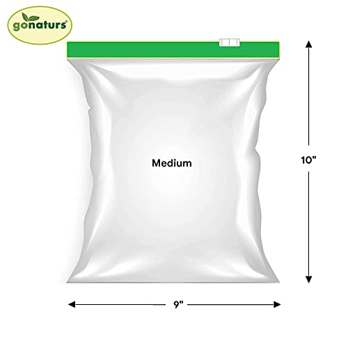 GONATURS Greenzipper Ziplock Seal Storage Bags for Freezer, Refrigerator,Food,Vegetable,Fruits,Snacks, Kitchen Storage Zip Lock Pouches, Reusable, Washable, Transparent(30) (Medium) ,Plastic - Image 2