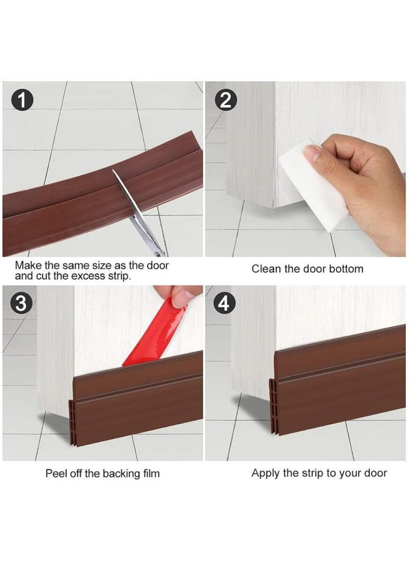 2 Pack Under Door Draft Stopper, Weather Stripping Door Seal, Bottom of Door Sweep, Garage Window Blocker, Noise & Dust Insulation, Draft Guard for Home Essentials, Energy Saving and Noise Reduction