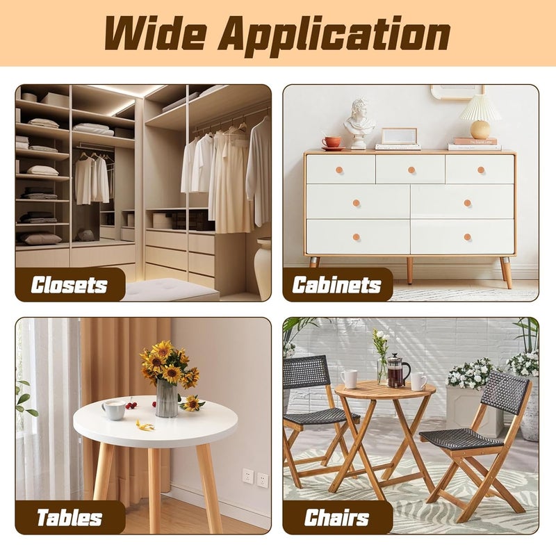 DIY Crafts DIY Craft Wooden Dowel Pins Assorted Kit M6M8M10 Fluted Wood Dowel Pins Made of Hardwood 5 Size 1451638 Inch Etc Sizes Dowel pins for Wood Work Cutting Carpenter DIY Works 100 Cream  - Image 4