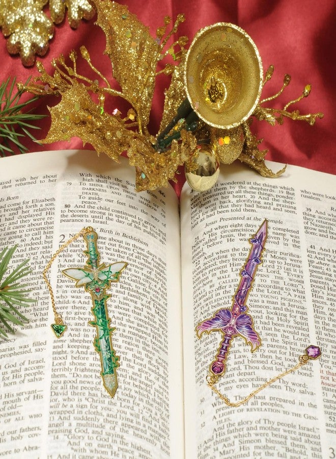 مجموعة جالورو من 8 فواصل كتب على شكل سيوف خيالية، فواصل كتب معدنية للقراءة بأربعة أنماط، فواصل كتب رائعة للنساء، هدايا لمحبي القراءة. - Image 3