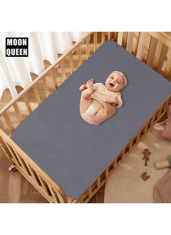 MOONQUEEN MOONQUEEN 2-Pack Baby Fitted Crib Sheets - Soft Breathable Microfiber Toddler Nursery Sheet Set for Boys and Girls, Fits Standard Size Crib Mattress 28 x 52 x 8in, Grey  - Image 3