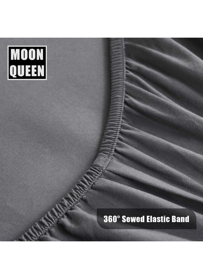 MOONQUEEN MOONQUEEN 2-Pack Baby Fitted Crib Sheets - Soft Breathable Microfiber Toddler Nursery Sheet Set for Boys and Girls, Fits Standard Size Crib Mattress 28 x 52 x 8in, Grey  - Image 5