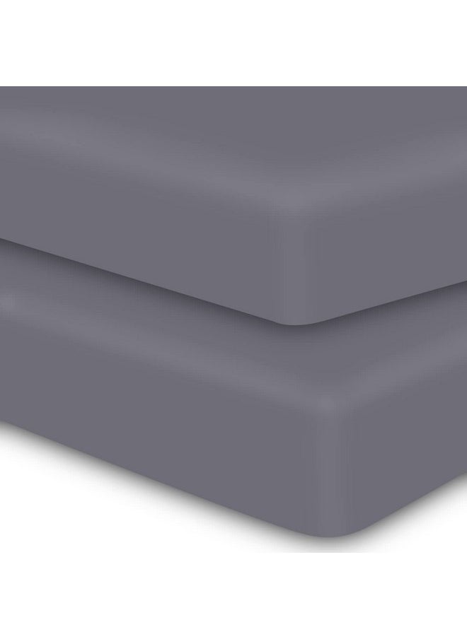 MOONQUEEN MOONQUEEN 2-Pack Baby Fitted Crib Sheets - Soft Breathable Microfiber Toddler Nursery Sheet Set for Boys and Girls, Fits Standard Size Crib Mattress 28 x 52 x 8in, Grey  - Image 1