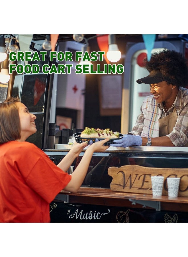 Mimorou 100 قطعة سلال تقديم الوجبات السريعة بالجملة 10.5 × 7 بوصة، سلة مطعم بلاستيكية بيضاوية سوداء، سلة رقائق قابلة لإعادة الاستخدام، سلال خبز وسندويشات لوجبات الطعام التقليدية، سلال برغر، صينية حفلات، مستلزمات دلي - Image 3