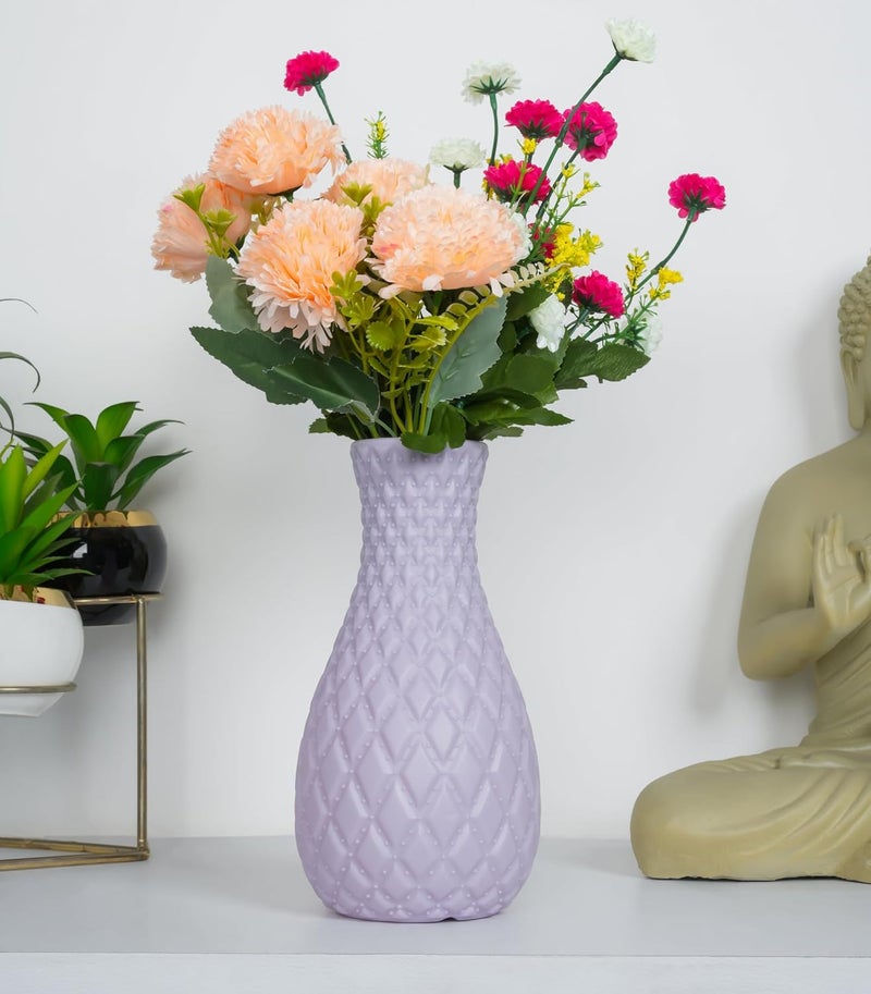 JRM Unbreakable Lightweight Modern Plastic Flower Vase for Home Dcor Gifting Bedroom Office Living Room Restaurant Weddings Christmas Pack of 1 Purple Flower Not Included - Image 1