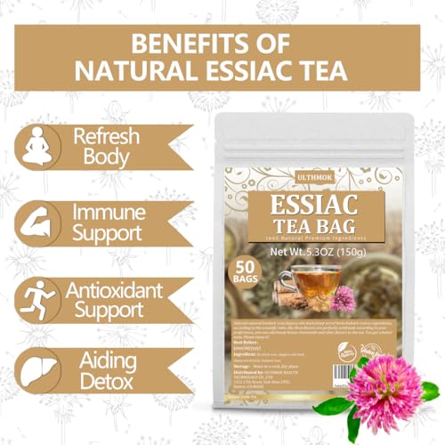 ULTHMOK Premium 50 Essiac Tea Bags, Wellness Blend Tea, made with 100% Natural Ingredients, No Additives & Caffeine Free. - Image 5