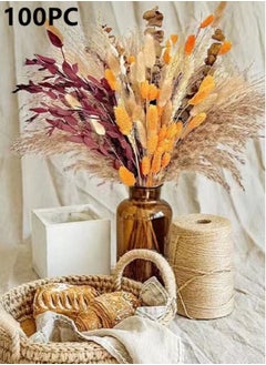 Kutis 100-Piece Natural Pampas Grass Decor,43cm Dried Flowers for Decoration,Artificial Flower Bouquet for Home Boho Table Decor Accessories  - Image 1