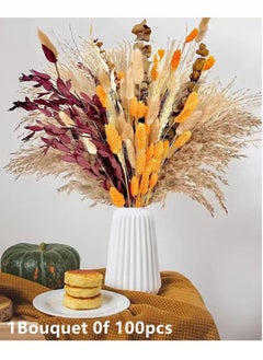 Kutis 100-Piece Natural Pampas Grass Decor,43cm Dried Flowers for Decoration,Artificial Flower Bouquet for Home Boho Table Decor Accessories  - Image 2