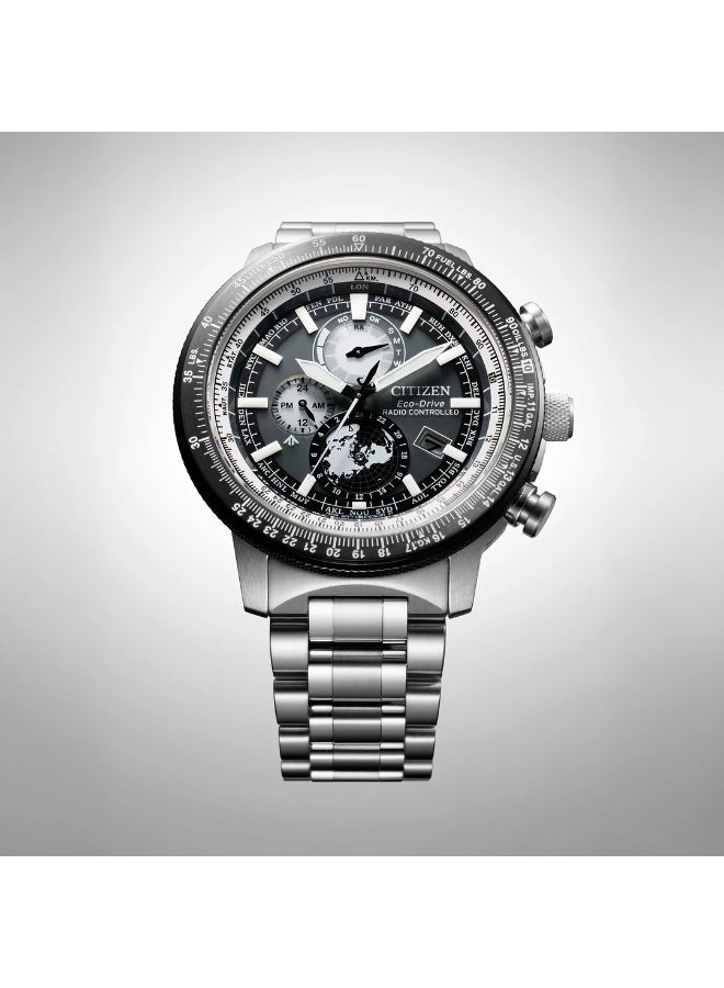 Citizen Promaster Sky Solar Men's Watch BY3006-53H, 46 mm Grey Dial, Stainless Steel Bracelet, Radio Controlled, 200m WR - Image 3
