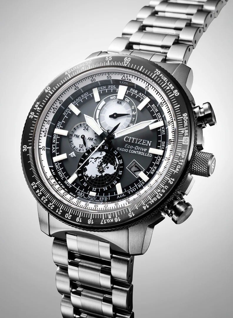 Citizen Promaster Sky Solar Men's Watch BY3006-53H, 46 mm Grey Dial, Stainless Steel Bracelet, Radio Controlled, 200m WR - Image 1