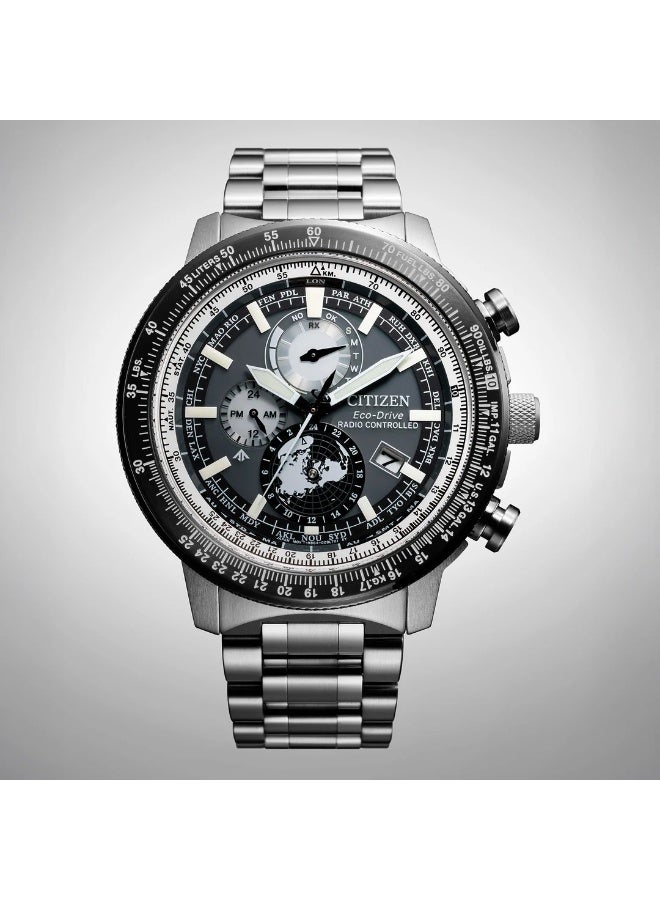 Citizen Promaster Sky Solar Men's Watch BY3006-53H, 46 mm Grey Dial, Stainless Steel Bracelet, Radio Controlled, 200m WR - Image 5
